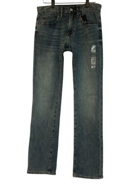 GAP Detroit Slim Jeans Men's 28x30 Stretch Lightweight Denim Medium Wash